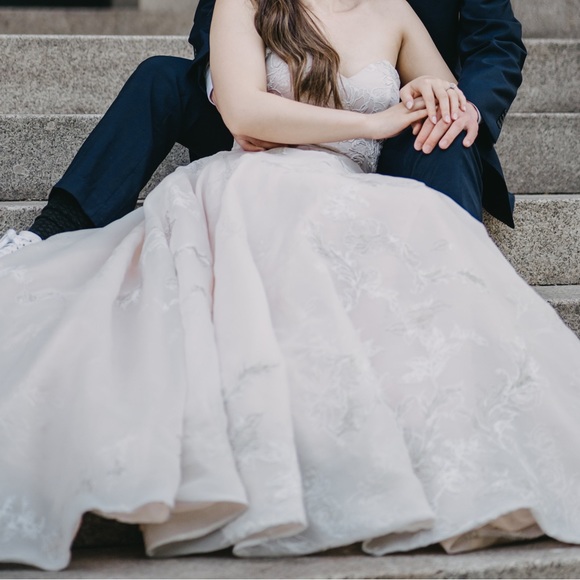 Viero Bridal Pink Floral Gown - Picture 4 of 4
